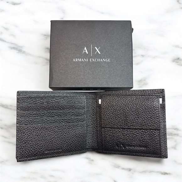 Armani Exchange Black Genuine Leather Wallet - Picture 2 of 5